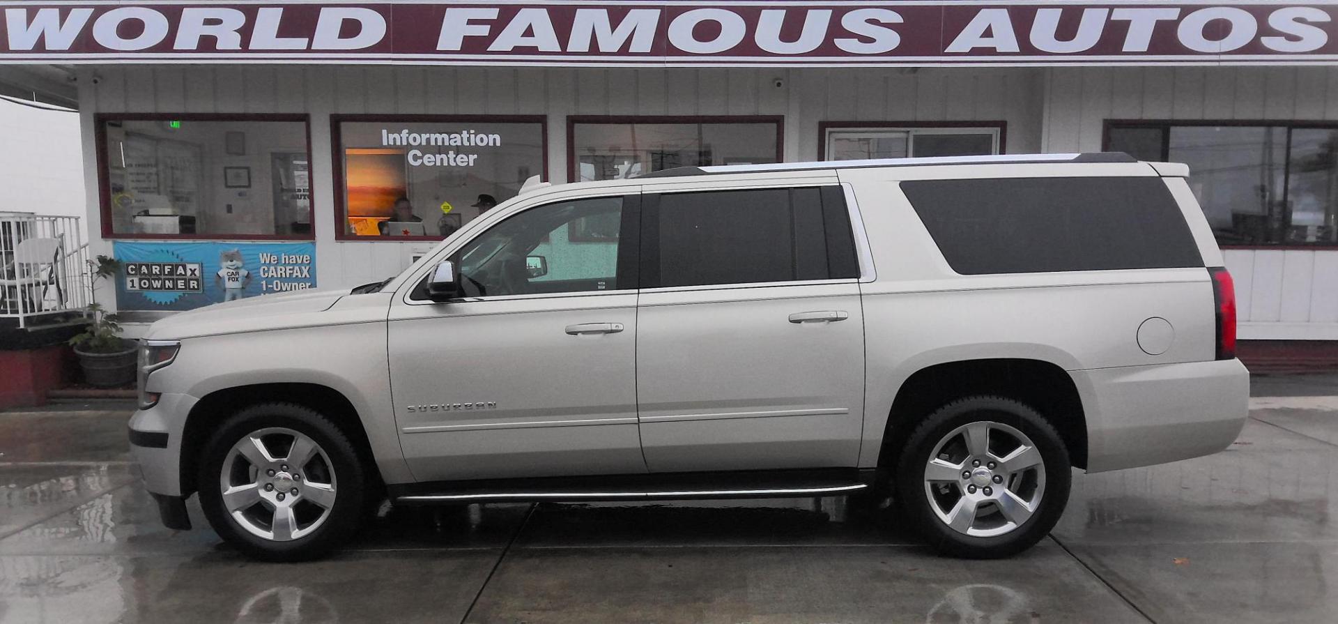 2017 GOLD Chevrolet Suburban Premier 4WD (1GNSKJKCXHR) with an 5.3L V8 OHV 16V engine, 6A transmission, located at 502 S. Riverside Avenue, Medford, OR, 97501, (541) 773-3136, 42.322803, -122.867477 - Photo#0