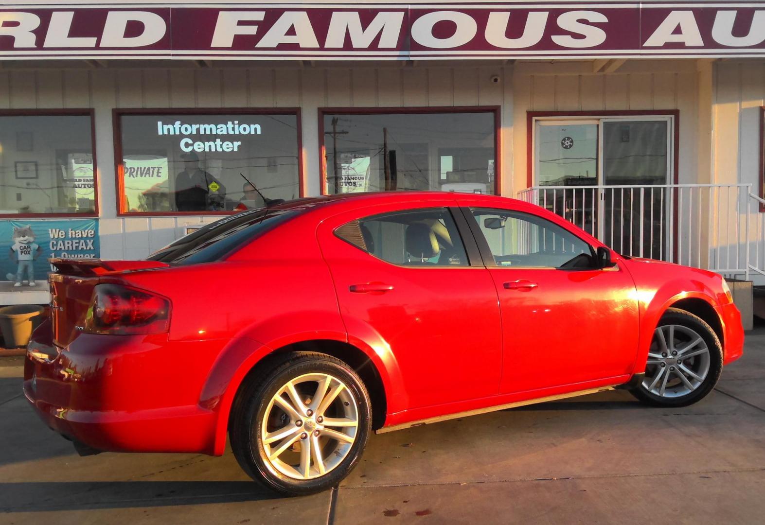 2013 RED Dodge Avenger SXT (1C3CDZCB9DN) with an 2.4L L4 DOHC 16V engine, 6-Speed Automatic transmission, located at 502 S. Riverside Avenue, Medford, OR, 97501, (541) 773-3136, 42.322803, -122.867477 - Photo#2