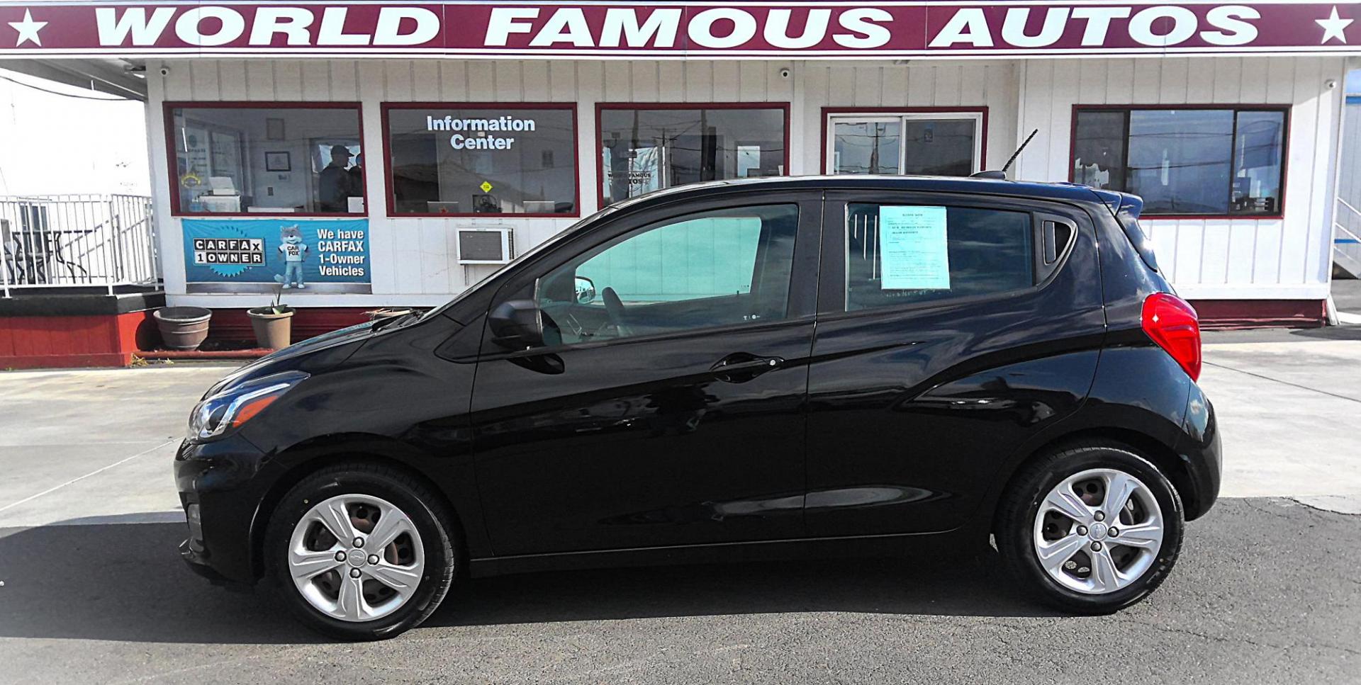 2019 BLACK Chevrolet Spark LS Manual (KL8CA6SA8KC) with an 1.4L L4 16V DOHC engine, 5M transmission, located at 502 S. Riverside Avenue, Medford, OR, 97501, (541) 773-3136, 42.322803, -122.867477 - Photo#0