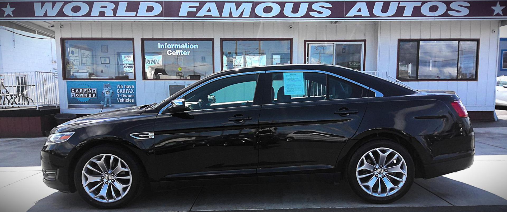 2016 BLACK Ford Taurus Limited FWD (1FAHP2F80GG) with an 3.5L V6 DOHC 24V engine, 6A transmission, located at 502 S. Riverside Avenue, Medford, OR, 97501, (541) 773-3136, 42.322803, -122.867477 - Photo#0