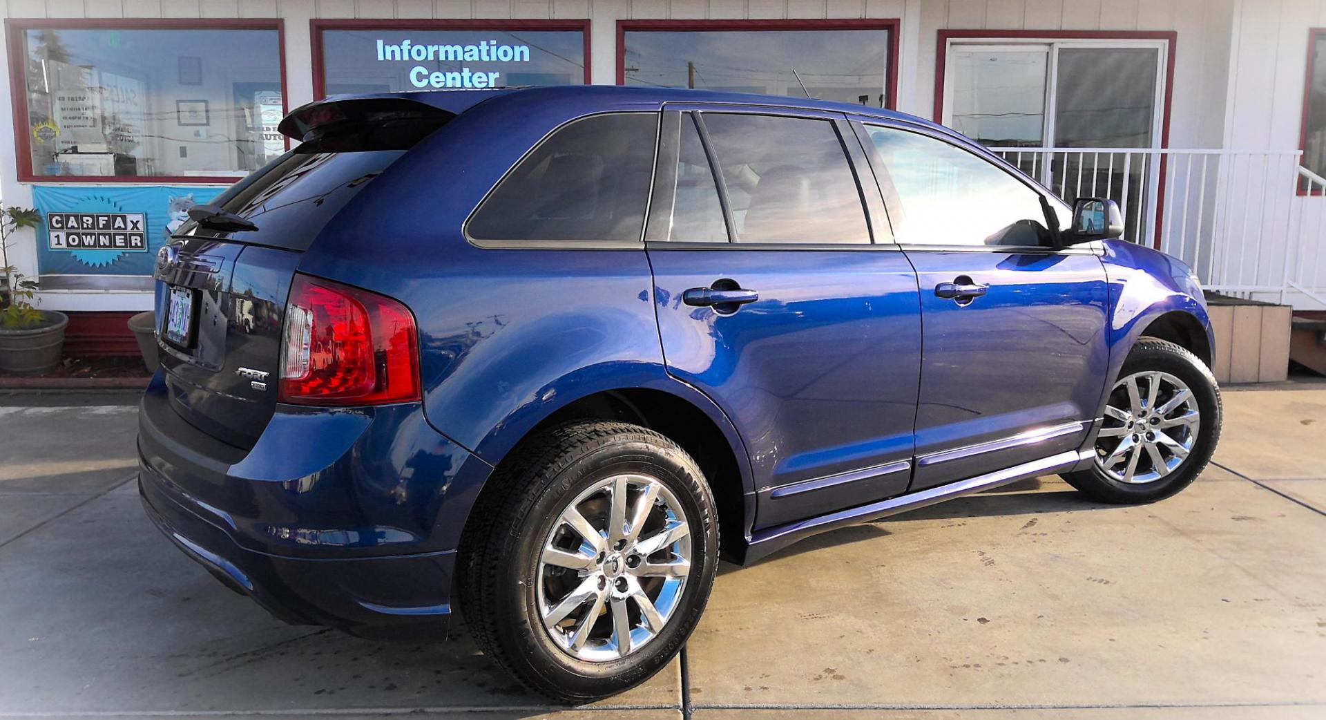 2011 BLUE Ford Edge Sport AWD (2FMDK4AK9BB) with an 3.7L V6 DOHC 24V engine, 6-Speed Automatic transmission, located at 502 S. Riverside Avenue, Medford, OR, 97501, (541) 773-3136, 42.322803, -122.867477 - Photo#2