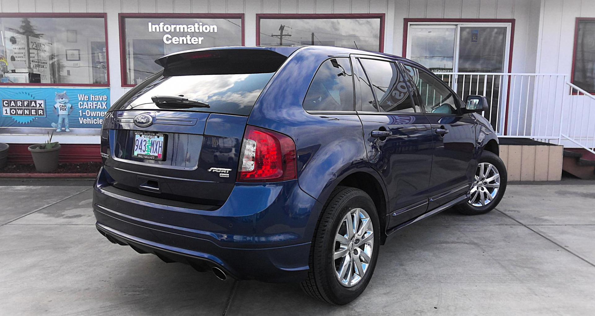 2011 BLUE Ford Edge Sport AWD (2FMDK4AK9BB) with an 3.7L V6 DOHC 24V engine, 6-Speed Automatic transmission, located at 502 S. Riverside Avenue, Medford, OR, 97501, (541) 773-3136, 42.322803, -122.867477 - Photo#2