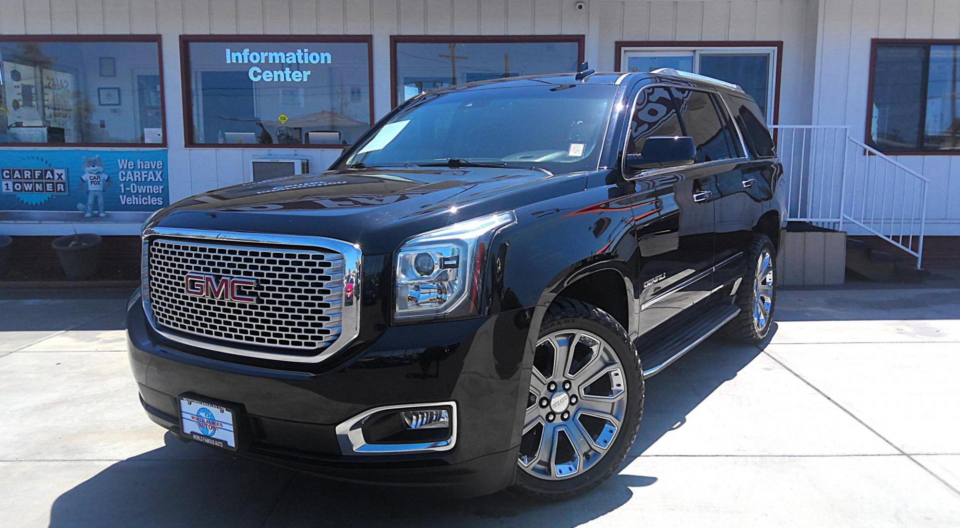 2015 BLACK GMC Yukon Denali 4WD (1GKS2CKJ4FR) with an 6.2L V8 OHV 16V engine, 6-Speed Automatic transmission, located at 502 S. Riverside Avenue, Medford, OR, 97501, (541) 773-3136, 42.322803, -122.867477 - Photo#1