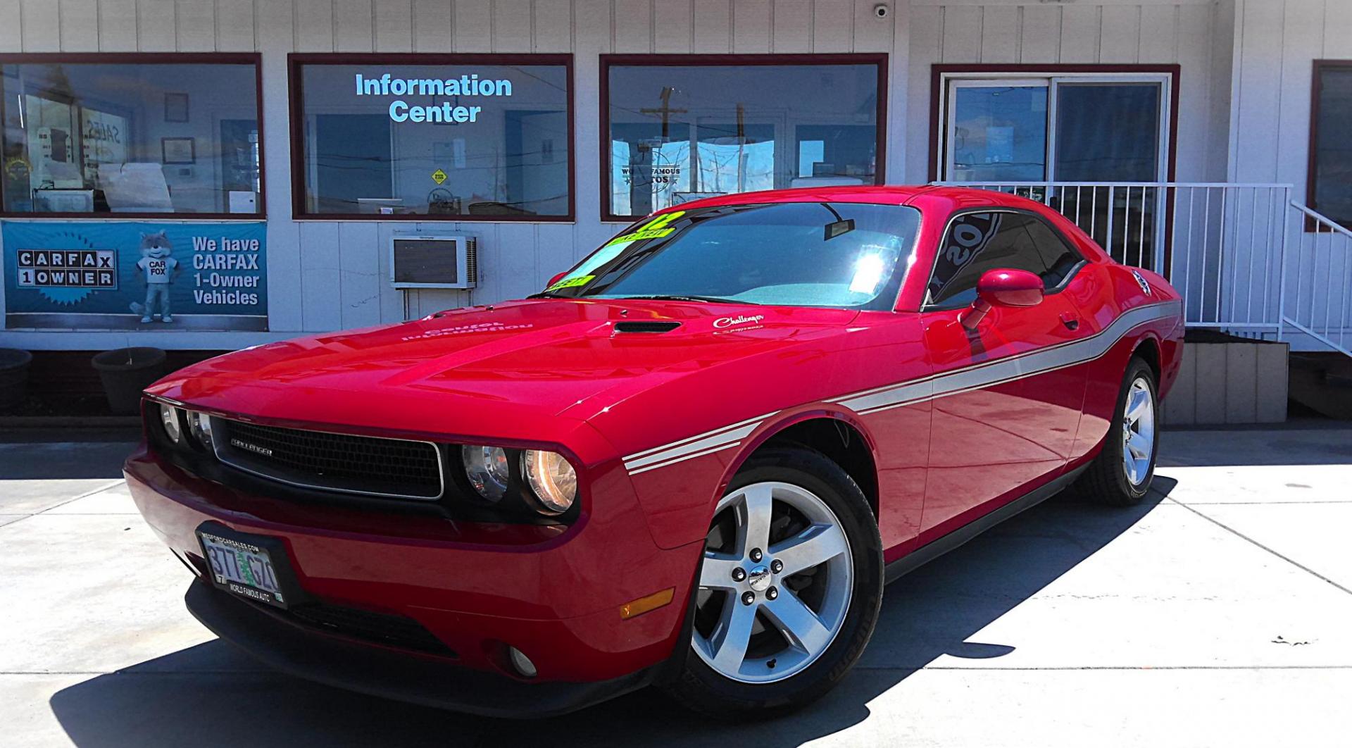 2012 RED Dodge Challenger SXT (2C3CDYAG3CH) with an 3.6L V6 DOHC 24V engine, 4-Speed Automatic transmission, located at 502 S. Riverside Avenue, Medford, OR, 97501, (541) 773-3136, 42.322803, -122.867477 - Photo#1