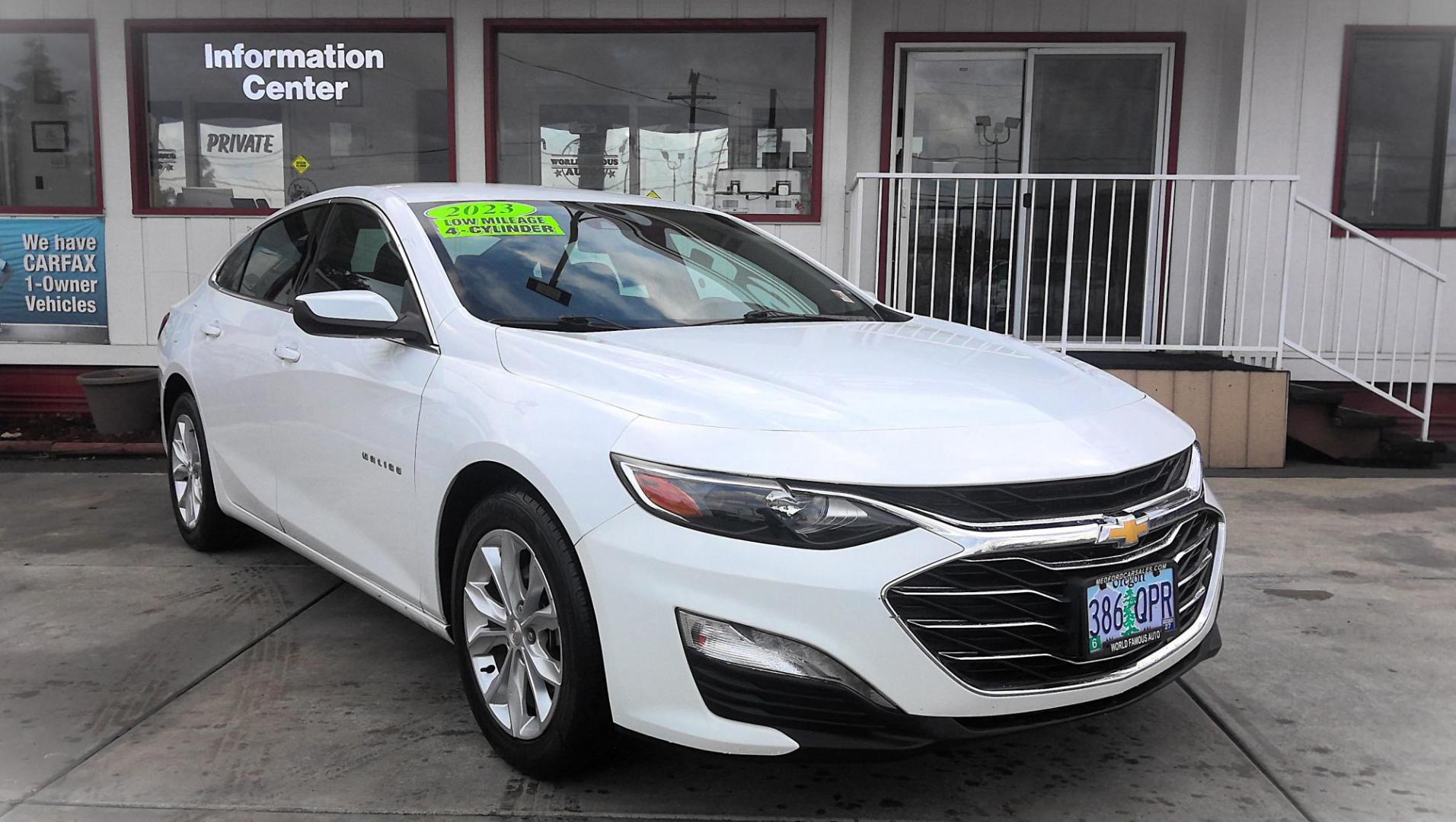 2023 WHITE Chevrolet Malibu 1LT (1G1ZD5ST1PF) with an 1.5L L4 DOHC 16V engine, 6A transmission, located at 502 S. Riverside Avenue, Medford, OR, 97501, (541) 773-3136, 42.322803, -122.867477 - Photo#1