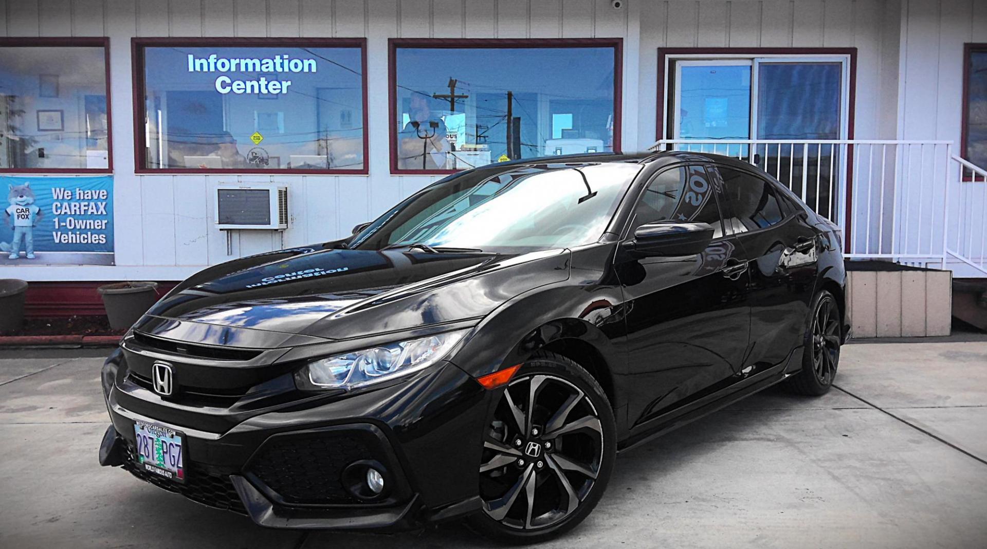 2018 BLACK Honda Civic Sport 6M (SHHFK7G46JU) with an 2.0L L4 DOHC 16V TURBO engine, 6M transmission, located at 502 S. Riverside Avenue, Medford, OR, 97501, (541) 773-3136, 42.322803, -122.867477 - Photo#1
