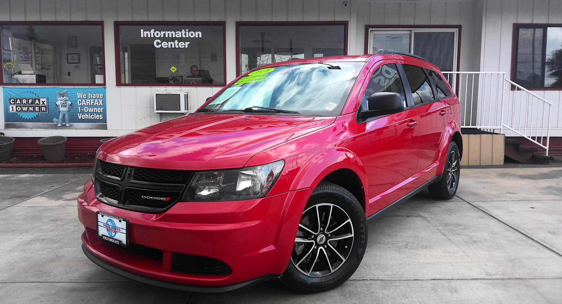 2018 RED Dodge Journey SE (3C4PDCAB7JT) with an 2.4L L4 DOHC 16V engine, 4A transmission, located at 502 S. Riverside Avenue, Medford, OR, 97501, (541) 773-3136, 42.322803, -122.867477 - Photo#1