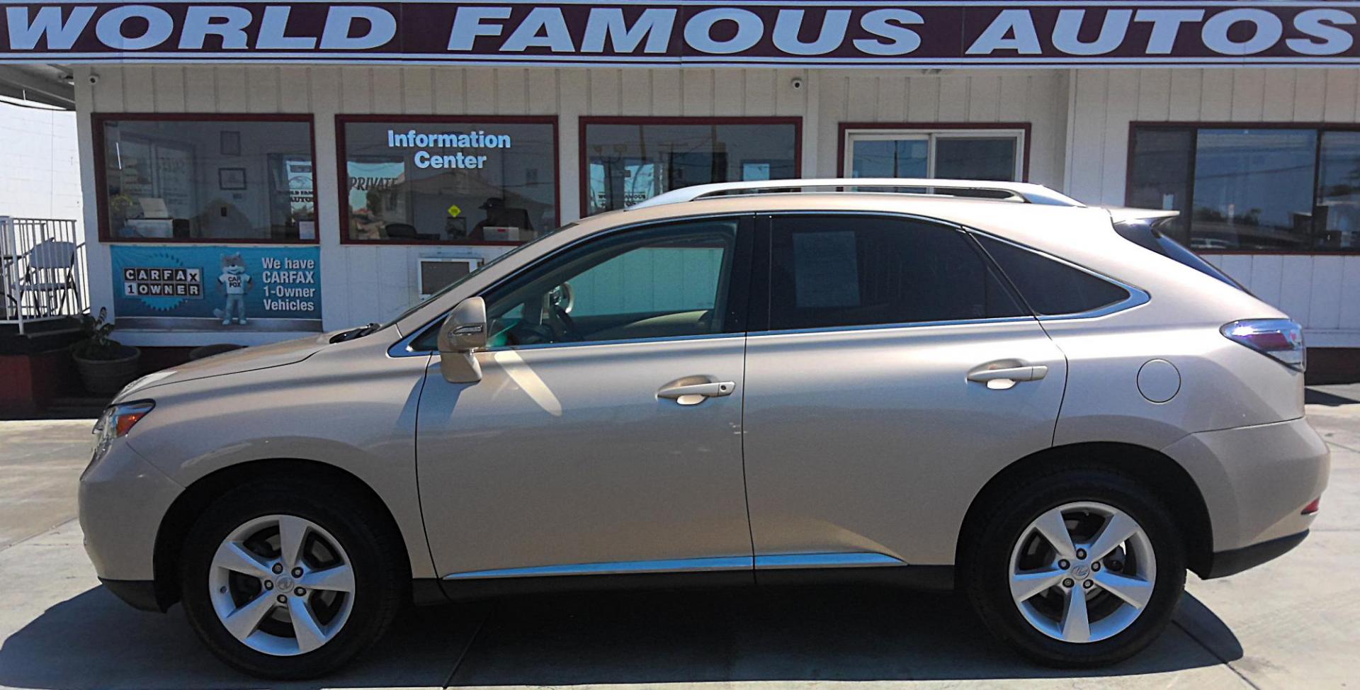 2010 GOLD Lexus RX 350 AWD (2T2BK1BAXAC) with an 3.5L V6 DOHC 24V engine, 5-Speed Automatic transmission, located at 502 S. Riverside Avenue, Medford, OR, 97501, (541) 773-3136, 42.322803, -122.867477 - Photo#0