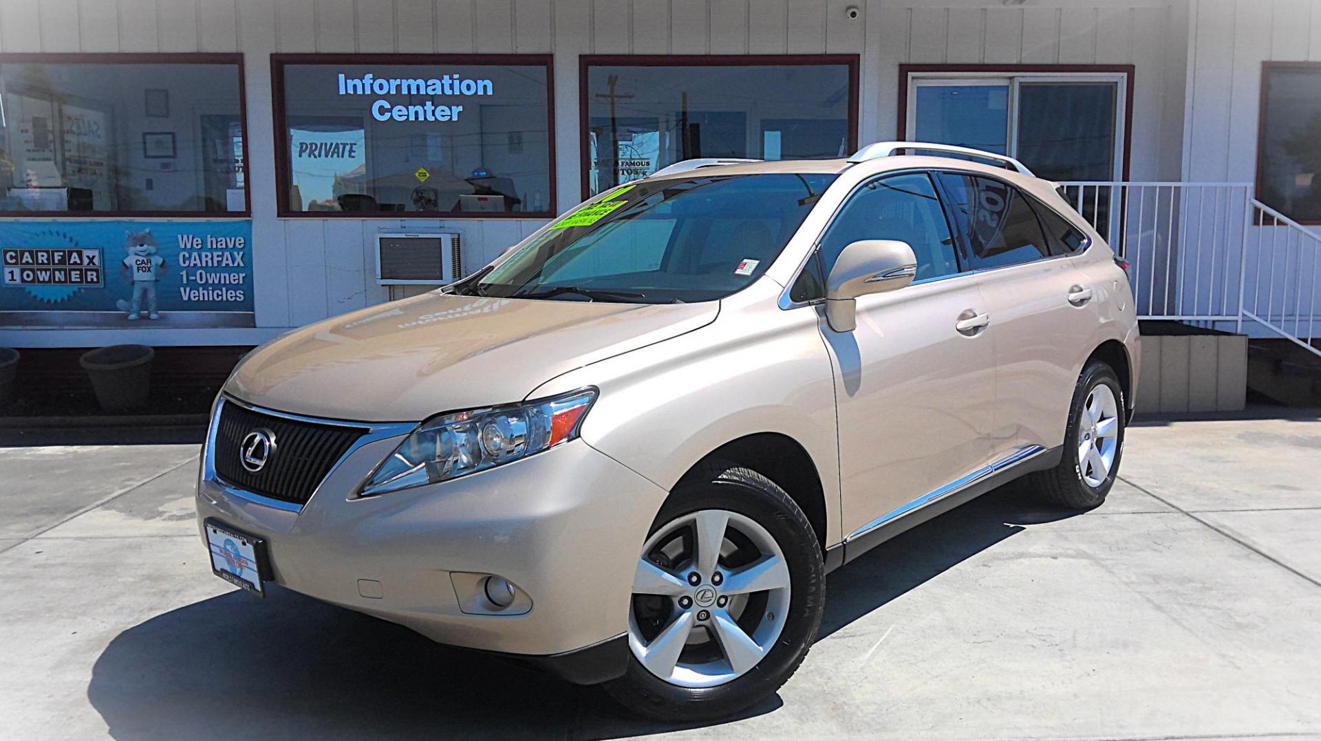 2010 GOLD Lexus RX 350 AWD (2T2BK1BAXAC) with an 3.5L V6 DOHC 24V engine, 5-Speed Automatic transmission, located at 502 S. Riverside Avenue, Medford, OR, 97501, (541) 773-3136, 42.322803, -122.867477 - Photo#1