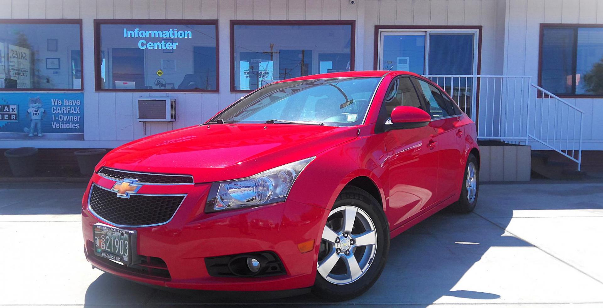 2014 RED Chevrolet Cruze 1LT Manual (1G1PD5SBXE7) with an 1.4L L4 DOHC 16V TURBO engine, 6-Speed Manual transmission, located at 502 S. Riverside Avenue, Medford, OR, 97501, (541) 773-3136, 42.322803, -122.867477 - Photo#1