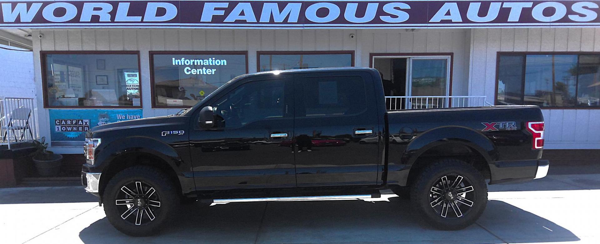 2018 BLACK Ford F-150 XLT SuperCrew 5.5-ft. Bed 4WD (1FTEW1EG7JK) with an 3.5L V6 TURBO engine, 6A transmission, located at 502 S. Riverside Avenue, Medford, OR, 97501, (541) 773-3136, 42.322803, -122.867477 - Photo#0