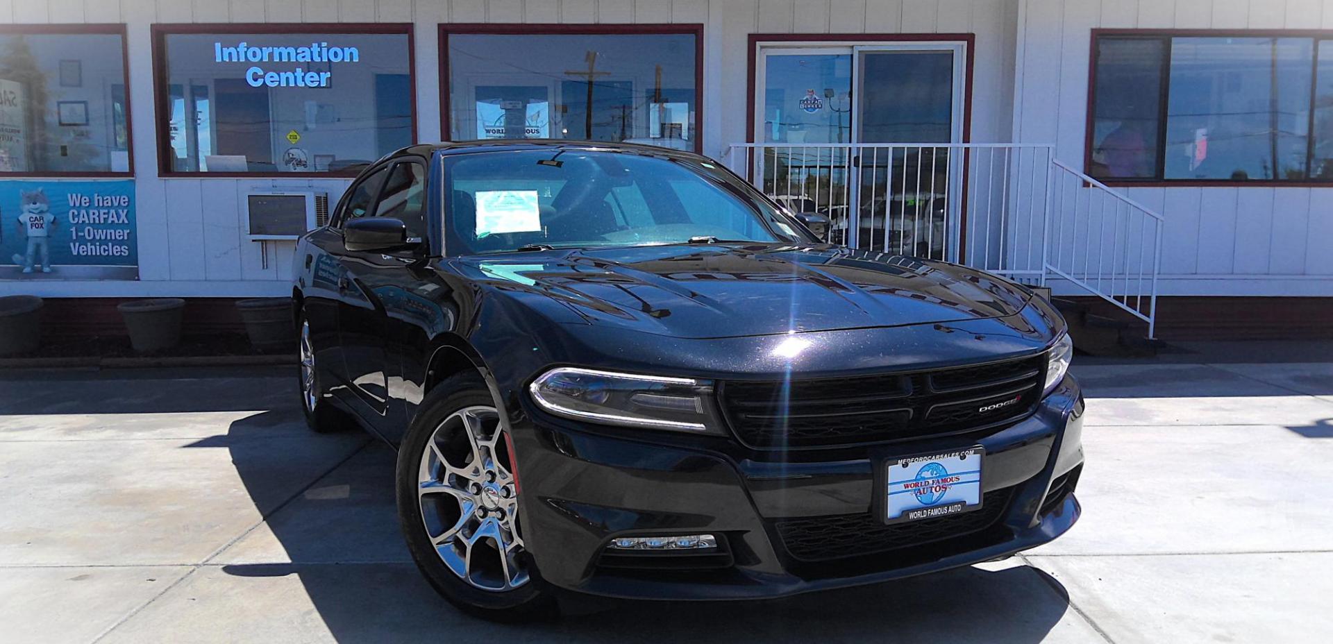 2017 BLACK Dodge Charger SXT AWD (2C3CDXJG1HH) with an 3.6L V6 DOHC 24V engine, 8A transmission, located at 502 S. Riverside Avenue, Medford, OR, 97501, (541) 773-3136, 42.322803, -122.867477 - Photo#1