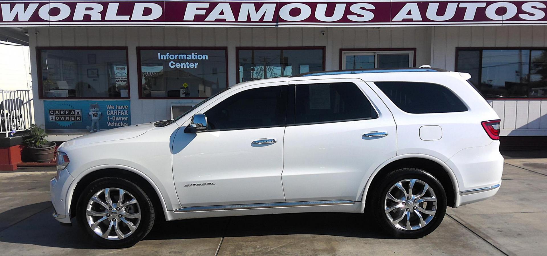 2018 WHITE Dodge Durango Citadel AWD (1C4RDJEGXJC) with an 3.6L V6 DOHC 24V engine, 8A transmission, located at 502 S. Riverside Avenue, Medford, OR, 97501, (541) 773-3136, 42.322803, -122.867477 - Photo#0