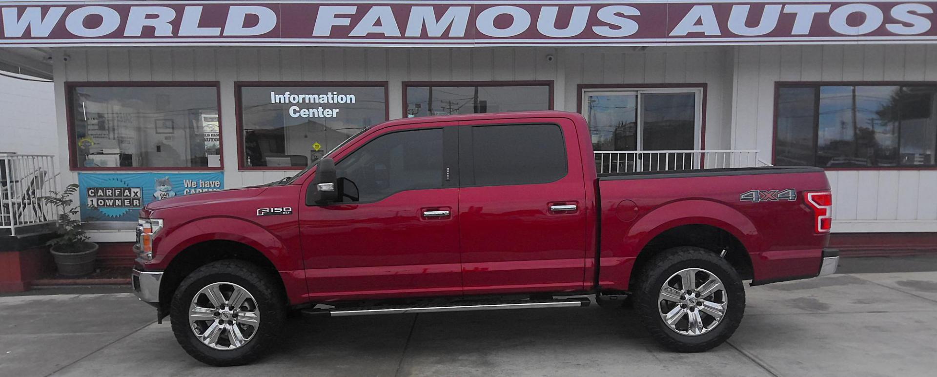2018 RED Ford F-150 XLT SuperCrew 5.5-ft. Bed 4WD (1FTEW1EG9JK) with an 3.5L V6 TURBO engine, 6A transmission, located at 502 S. Riverside Avenue, Medford, OR, 97501, (541) 773-3136, 42.322803, -122.867477 - Photo#0
