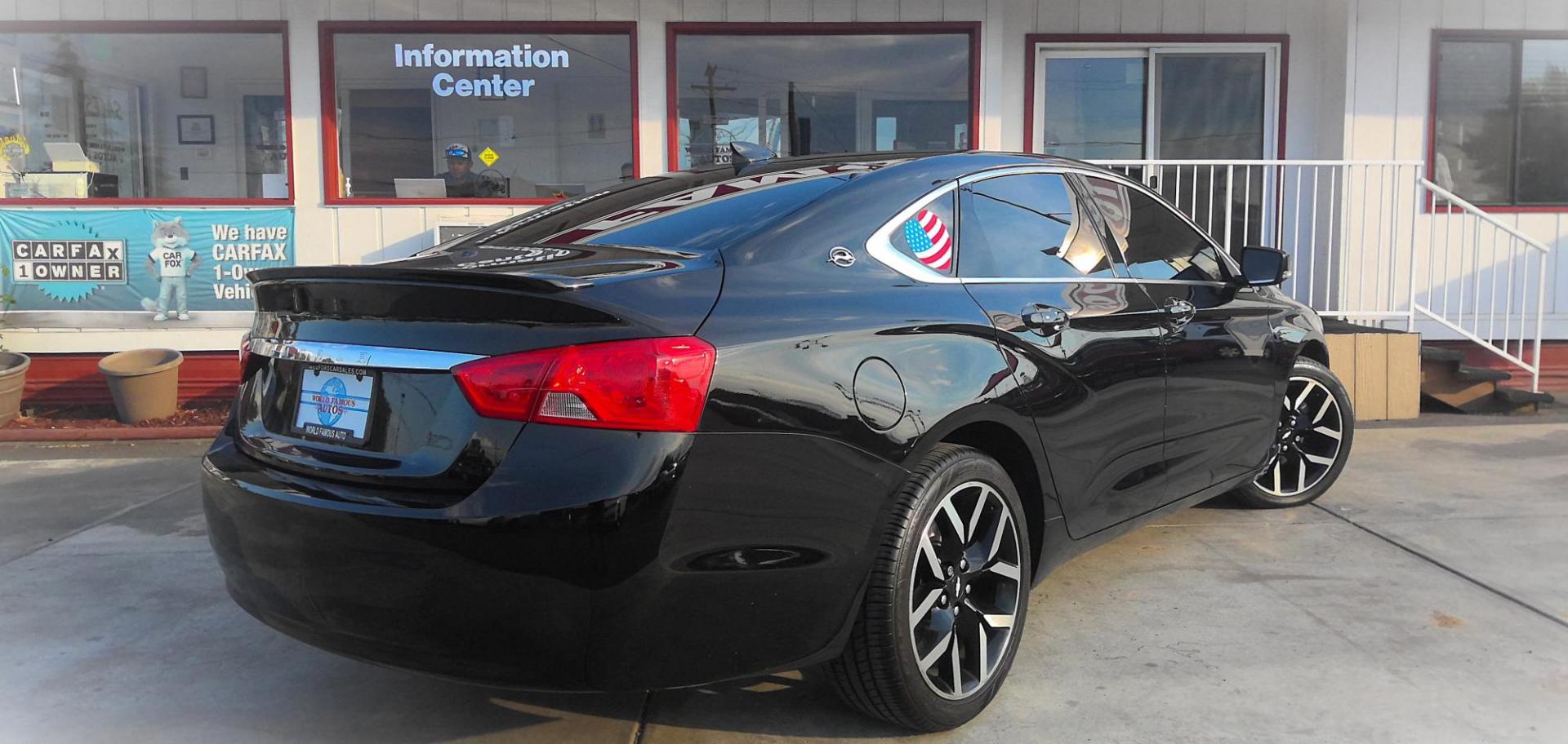 2018 BLACK Chevrolet Impala LT (2G1105S34J9) with an 3.6L V6 DOHC 24V engine, 6A transmission, located at 502 S. Riverside Avenue, Medford, OR, 97501, (541) 773-3136, 42.322803, -122.867477 - Photo#2