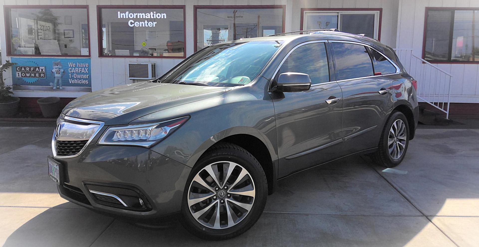 2014 GREEN Acura MDX SH-AWD 6-Spd AT w/Tech Package (5FRYD4H40EB) with an 3.5L V6 SOHC 24V engine, 6-Speed Automatic transmission, located at 502 S. Riverside Avenue, Medford, OR, 97501, (541) 773-3136, 42.322803, -122.867477 - Photo#1