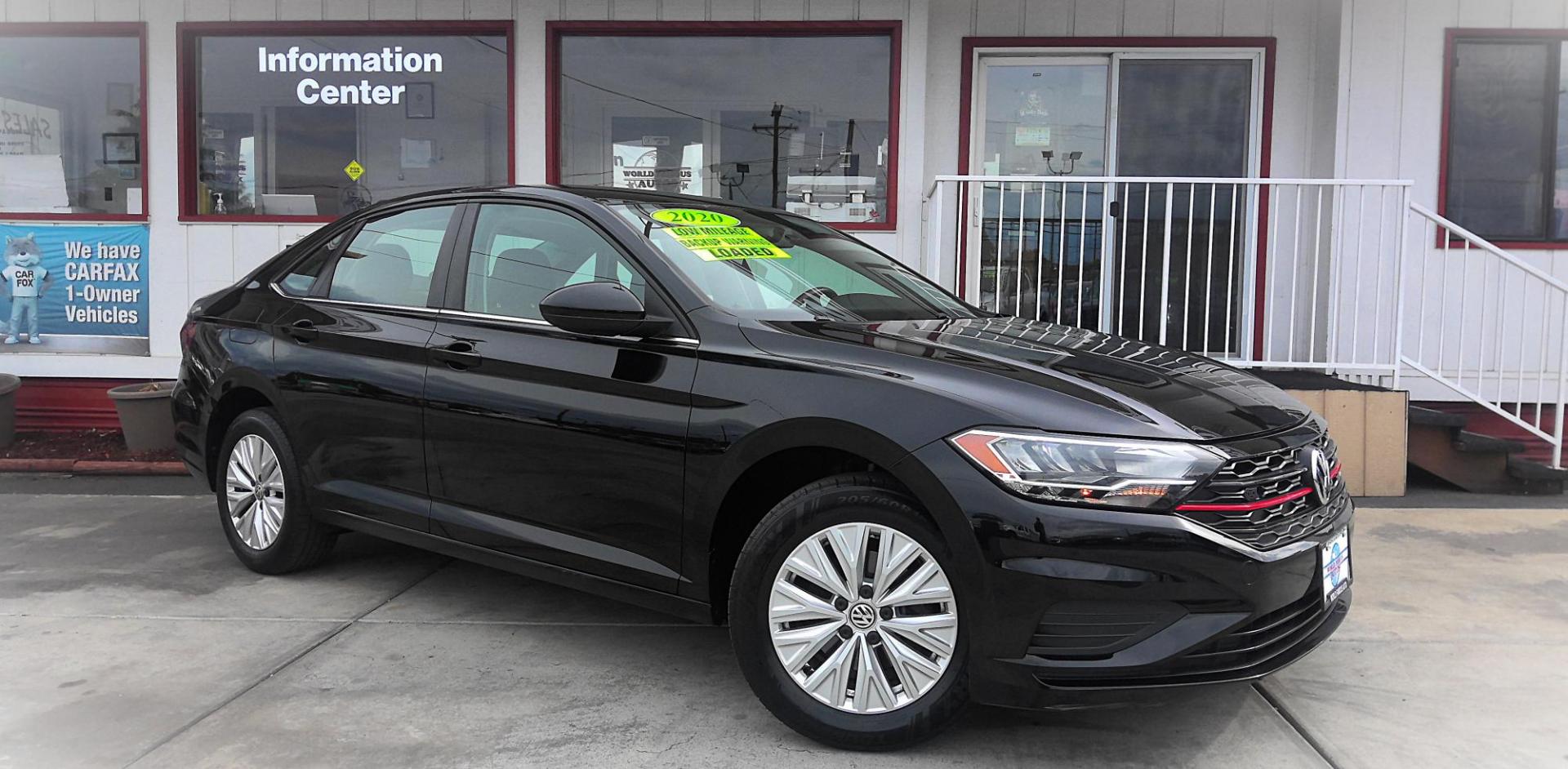 2020 BLACK Volkswagen Jetta 1.4T S 8A (3VWCB7BU1LM) with an 1.4L L4 DOHC 20V engine, 8A transmission, located at 502 S. Riverside Avenue, Medford, OR, 97501, (541) 773-3136, 42.322803, -122.867477 - Photo#1