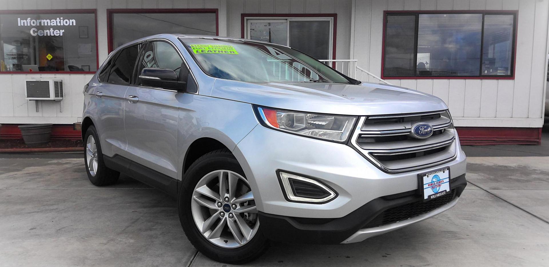 2015 SILVER Ford Edge SEL AWD (2FMTK4J9XFB) with an 2.0L L4 DOHC 16V engine, 6-Speed Automatic transmission, located at 502 S. Riverside Avenue, Medford, OR, 97501, (541) 773-3136, 42.322803, -122.867477 - Photo#1