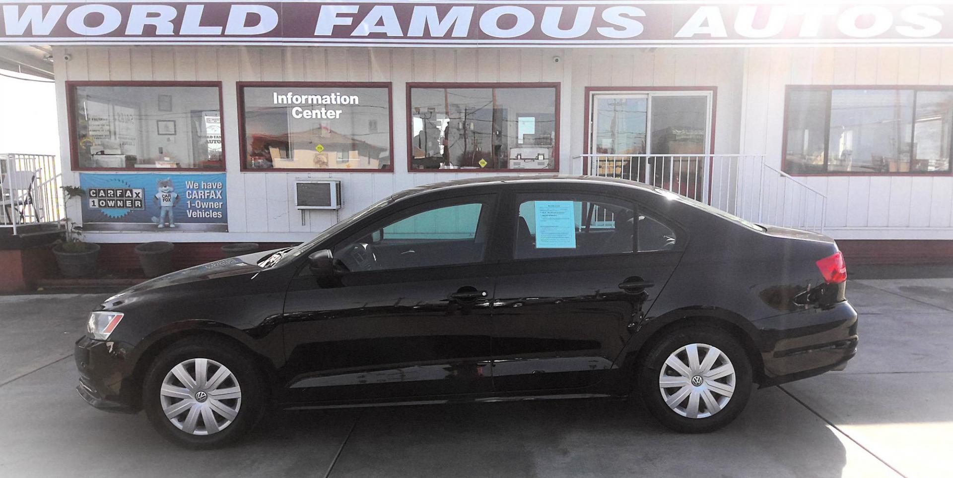 2015 BLACK Volkswagen Jetta S 5M (3VW1K7AJ1FM) with an 2.0L L4 DOHC 20V engine, 5-Speed Manual transmission, located at 502 S. Riverside Avenue, Medford, OR, 97501, (541) 773-3136, 42.322803, -122.867477 - Photo#0