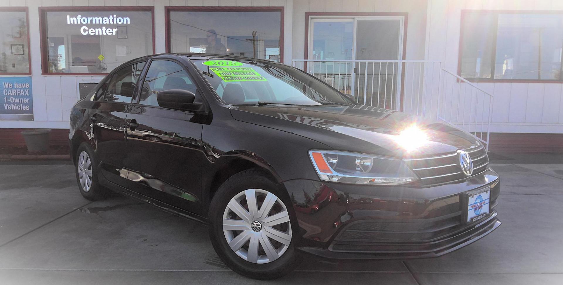 2015 BLACK Volkswagen Jetta S 5M (3VW1K7AJ1FM) with an 2.0L L4 DOHC 20V engine, 5-Speed Manual transmission, located at 502 S. Riverside Avenue, Medford, OR, 97501, (541) 773-3136, 42.322803, -122.867477 - Photo#1