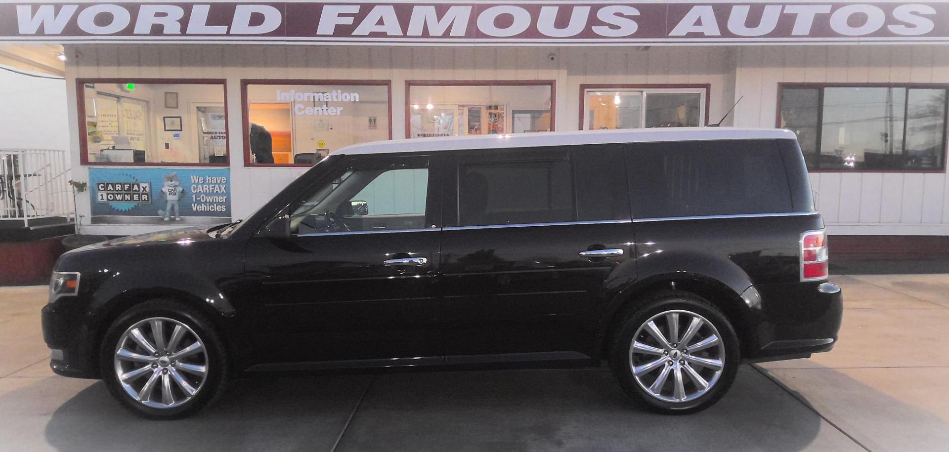 2014 BLACK Ford Flex Limited AWD w/EcoBoost (2FMHK6DT2EB) with an 3.5L V6 DOHC 24V engine, 6-Speed Automatic Overdrive transmission, located at 502 S. Riverside Avenue, Medford, OR, 97501, (541) 773-3136, 42.322803, -122.867477 - Photo#0