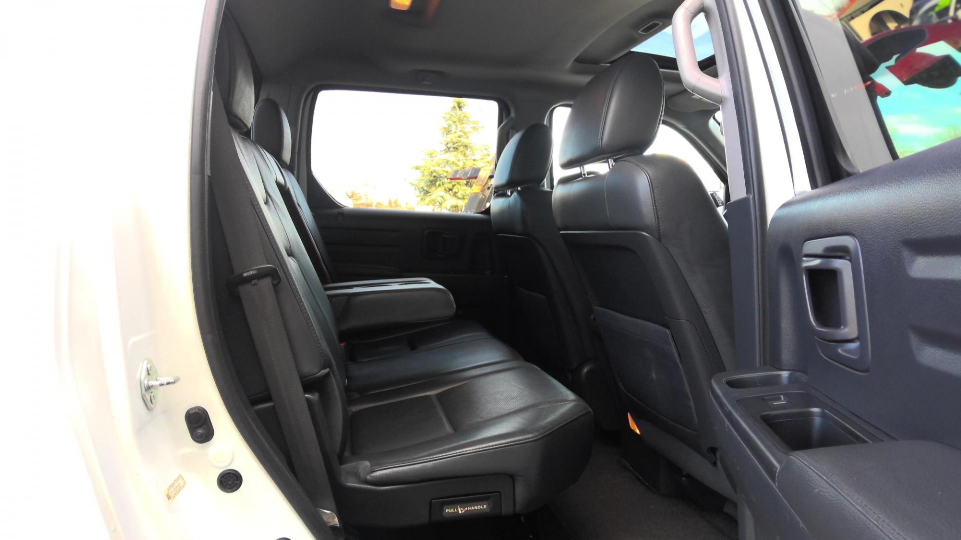 2014 WHITE Honda Ridgeline RTL-S (5FPYK1F65EB) with an 3.5L V6 SOHC 24V engine, 5-Speed Automatic transmission, located at 502 S. Riverside Avenue, Medford, OR, 97501, (541) 773-3136, 42.322803, -122.867477 - Photo#4