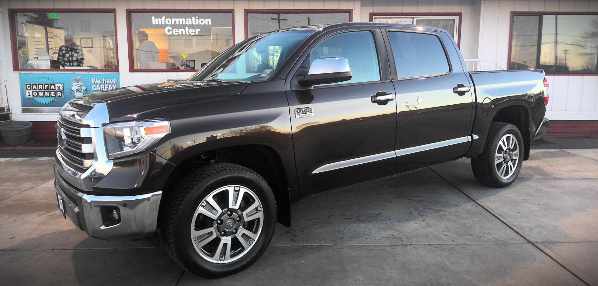 2021 BROWN Toyota Tundra Platinum CrewMax 5.7L 4WD (5TFAY5F17MX) with an 5.7L V8 DOHC 32V engine, 6A transmission, located at 502 S. Riverside Avenue, Medford, OR, 97501, (541) 773-3136, 42.322803, -122.867477 - Photo#1