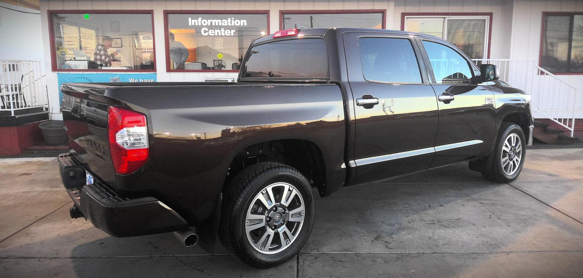 2021 BROWN Toyota Tundra Platinum CrewMax 5.7L 4WD (5TFAY5F17MX) with an 5.7L V8 DOHC 32V engine, 6A transmission, located at 502 S. Riverside Avenue, Medford, OR, 97501, (541) 773-3136, 42.322803, -122.867477 - Photo#2