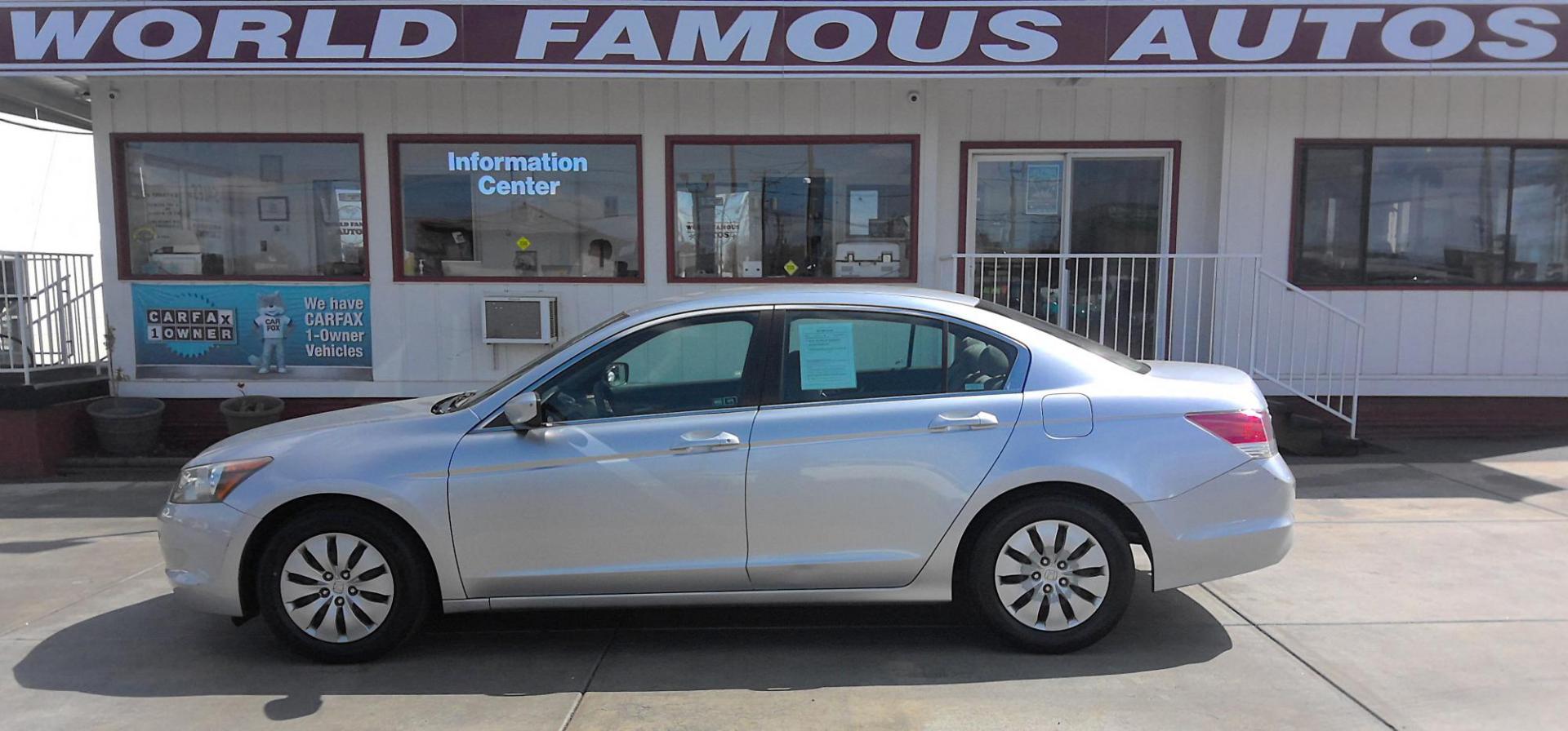 2010 SILVER Honda Accord LX Sedan AT (1HGCP2F32AA) with an 2.4L L4 DOHC 16V engine, 5-Speed Automatic transmission, located at 502 S. Riverside Avenue, Medford, OR, 97501, (541) 773-3136, 42.322803, -122.867477 - Photo#0