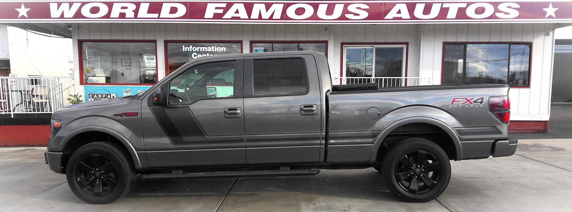 2014 GRAY Ford F-150 FX4 SuperCrew 5.5-ft. Bed 4WD (1FTFW1ET9EF) with an 3.5L V6 TURBO engine, 6-Speed Automatic transmission, located at 502 S. Riverside Avenue, Medford, OR, 97501, (541) 773-3136, 42.322803, -122.867477 - Photo#0