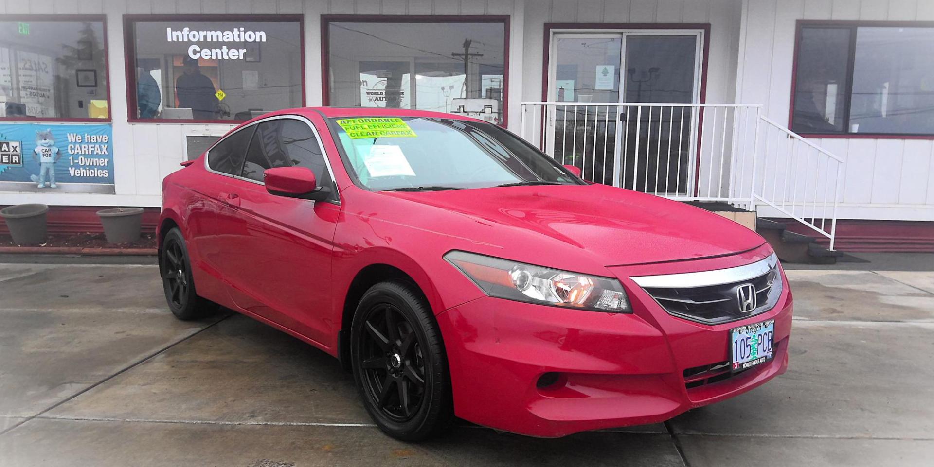 2012 RED Honda Accord EX-L Coupe AT (1HGCS1B86CA) with an 2.4L L4 DOHC 16V engine, 6-Speed Automatic transmission, located at 502 S. Riverside Avenue, Medford, OR, 97501, (541) 773-3136, 42.322803, -122.867477 - Photo#1