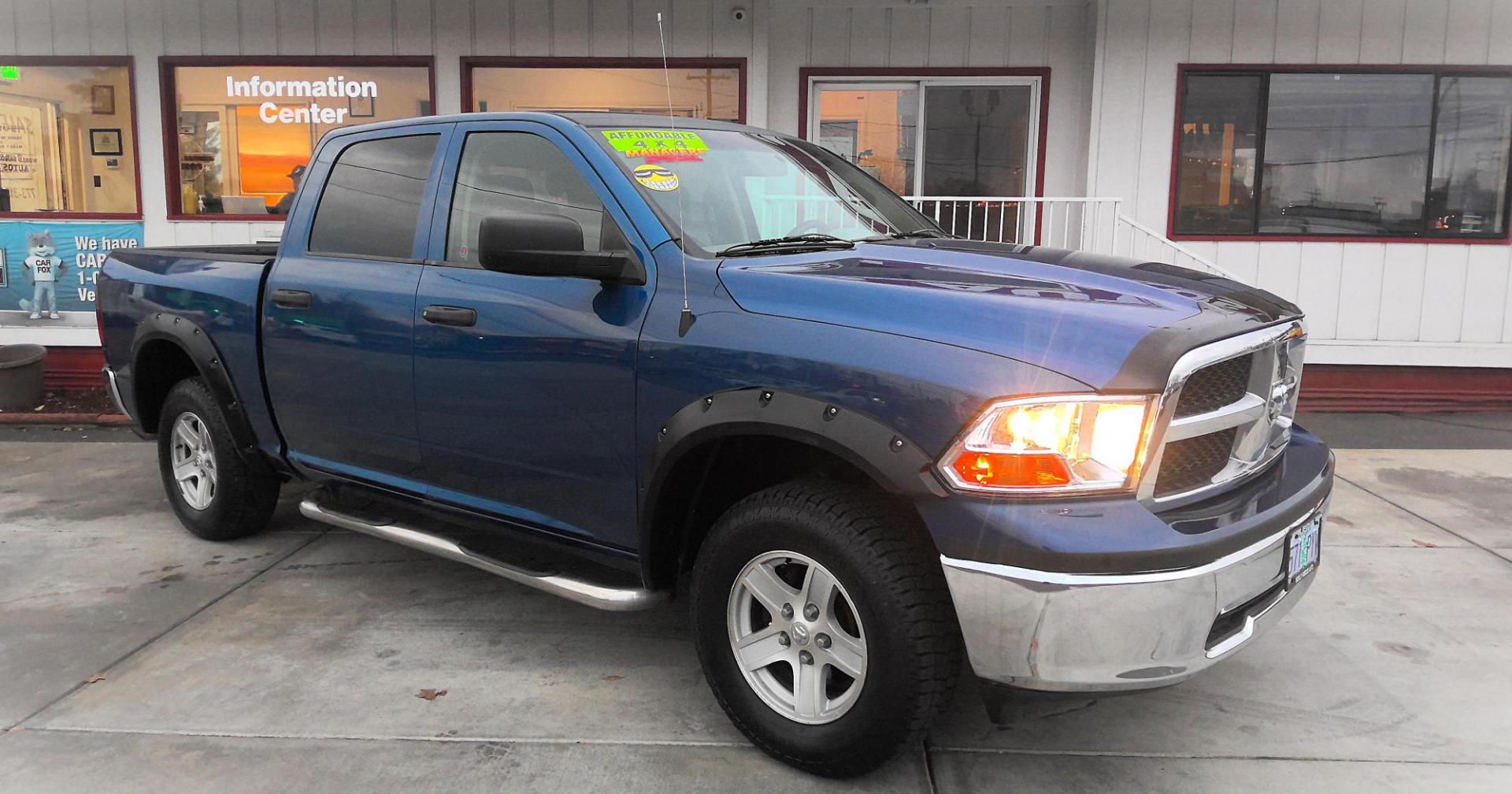 2010 BLUE Dodge Ram 1500 Laramie Crew Cab 4WD (1D7RV1CT3AS) with an 5.7L V8 OHV 16V engine, 5-Speed Automatic transmission, located at 502 S. Riverside Avenue, Medford, OR, 97501, (541) 773-3136, 42.322803, -122.867477 - Photo#1