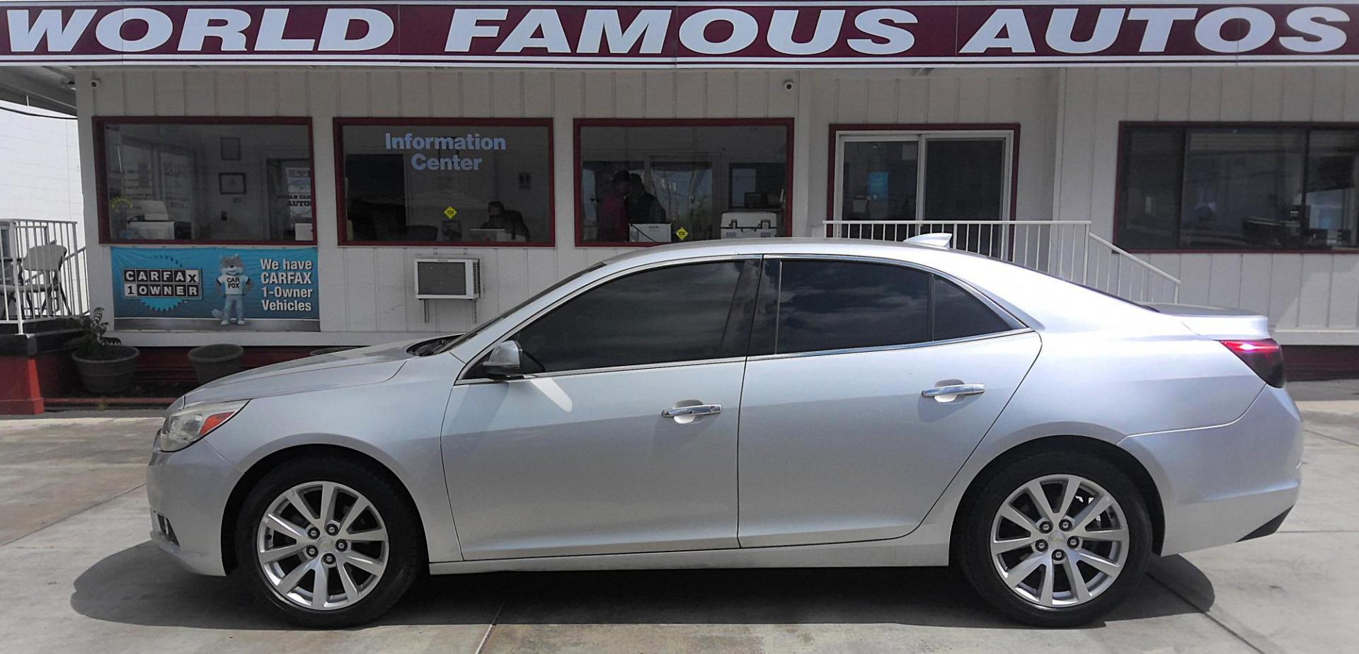 2015 SILVER Chevrolet Malibu 1LTZ (1G11F5SL0FF) with an 2.5L L4 DOHC 16V engine, 6-Speed Automatic transmission, located at 502 S. Riverside Avenue, Medford, OR, 97501, (541) 773-3136, 42.322803, -122.867477 - Photo#0