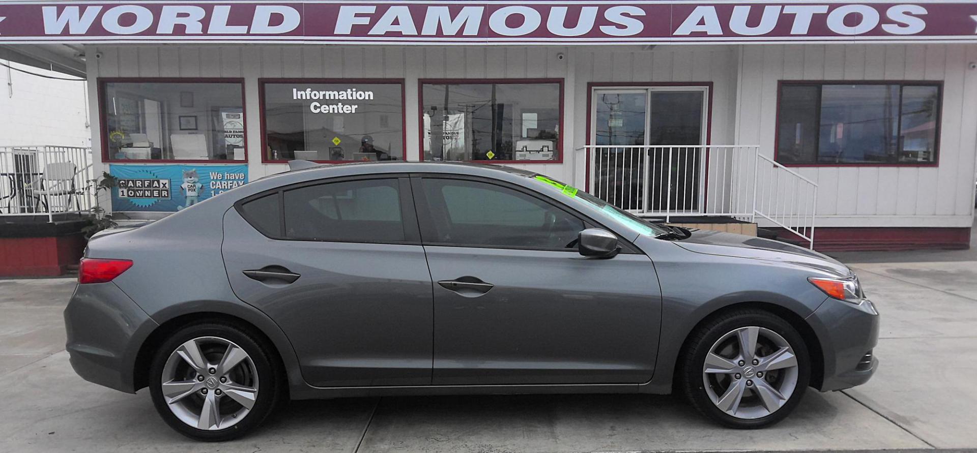 2013 GRAY /Gray Acura ILX 6-Spd MT w/ Premium Package (19VDE2E55DE) with an 2.4L L4 16V DOHC engine, 6-Speed Manual transmission, located at 502 S. Riverside Avenue, Medford, OR, 97501, (541) 773-3136, 42.322803, -122.867477 - This 2013 Acura ILX is a compact sports sedan with a 6-speed manual transmission, double wishbone suspension, heated seats, and a 2.4-liter four-cylinder engine that produces 201 horsepower. - Photo#0