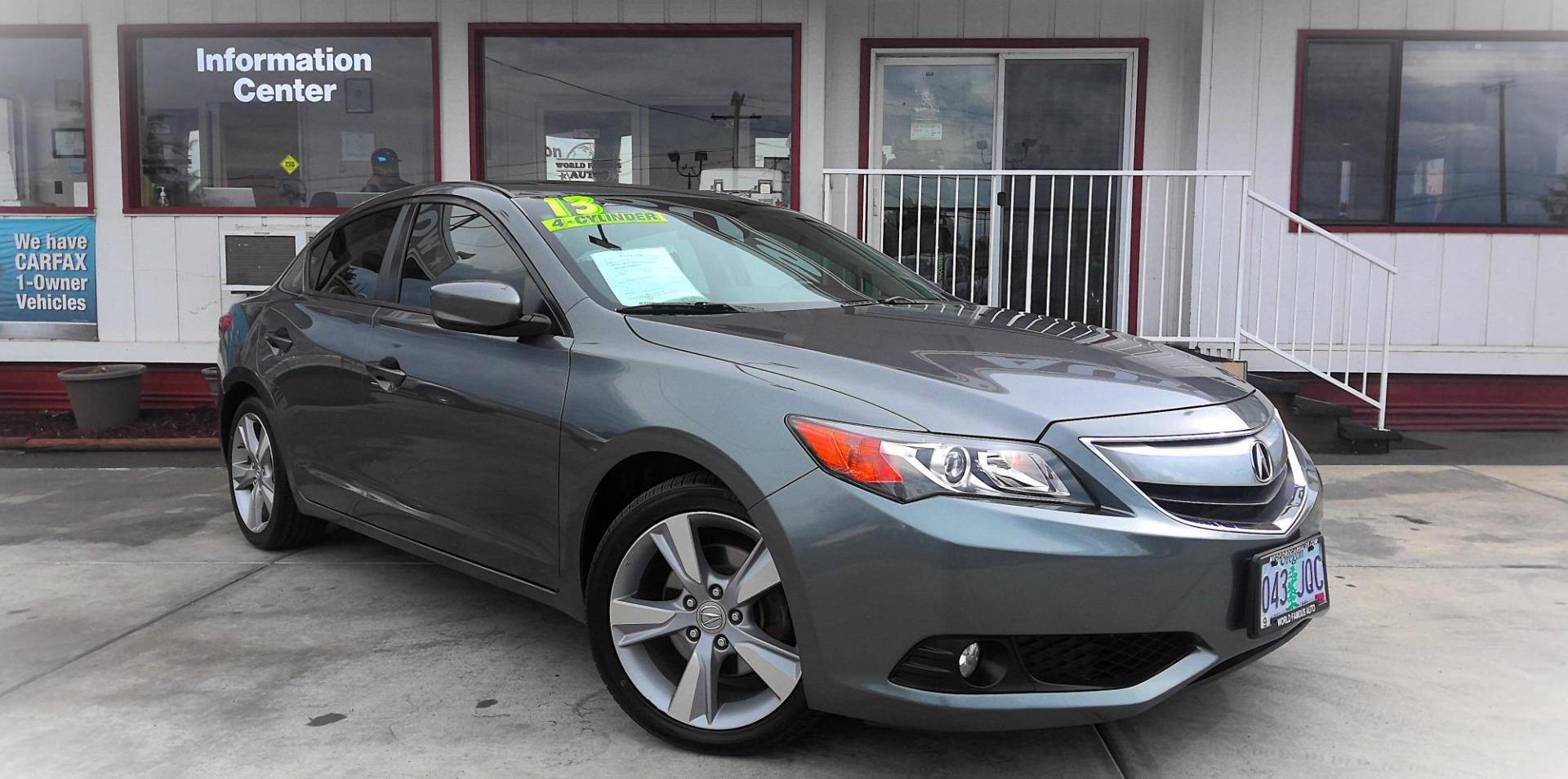 2013 GRAY /Gray Acura ILX 6-Spd MT w/ Premium Package (19VDE2E55DE) with an 2.4L L4 16V DOHC engine, 6-Speed Manual transmission, located at 502 S. Riverside Avenue, Medford, OR, 97501, (541) 773-3136, 42.322803, -122.867477 - This 2013 Acura ILX is a compact sports sedan with a 6-speed manual transmission, double wishbone suspension, heated seats, and a 2.4-liter four-cylinder engine that produces 201 horsepower. - Photo#1