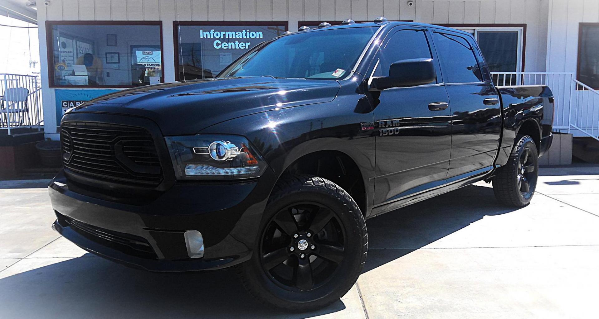 2014 BLACK RAM 1500 Tradesman Crew Cab SWB 4WD (1C6RR7KT4ES) with an 5.7L V8 OHV 16V engine, 6-Speed Automatic transmission, located at 502 S. Riverside Avenue, Medford, OR, 97501, (541) 773-3136, 42.322803, -122.867477 - Photo#1