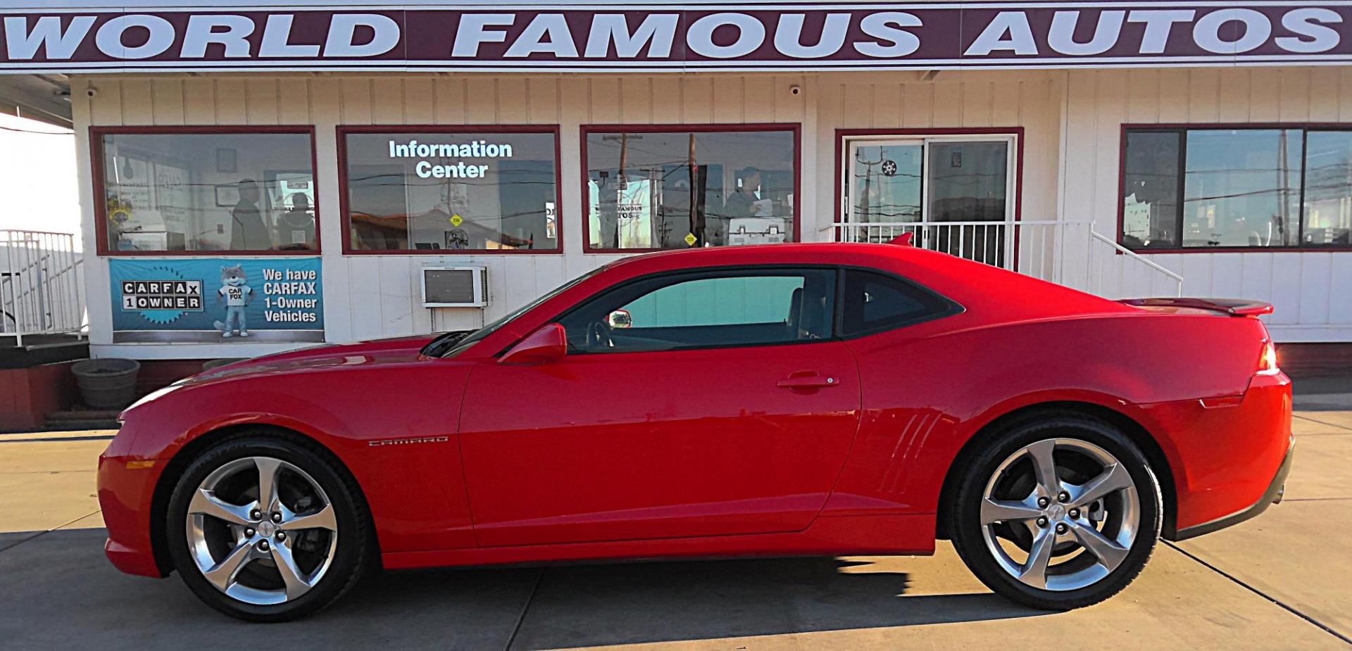 2014 RED Chevrolet Camaro Coupe 2LT (2G1FC1E34E9) with an 3.6L V6 DOHC 24V FFV engine, 6-Speed Automatic transmission, located at 502 S. Riverside Avenue, Medford, OR, 97501, (541) 773-3136, 42.322803, -122.867477 - Photo#0