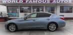 2014 BLUE Infiniti Q50 Premium (JN1BV7APXEM) with an 3.7L V6 DOHC 24V HYBRID engine, 7-Speed Automatic transmission, located at 502 S. Riverside Avenue, Medford, OR, 97501, (541) 773-3136, 42.322803, -122.867477 - Photo#0
