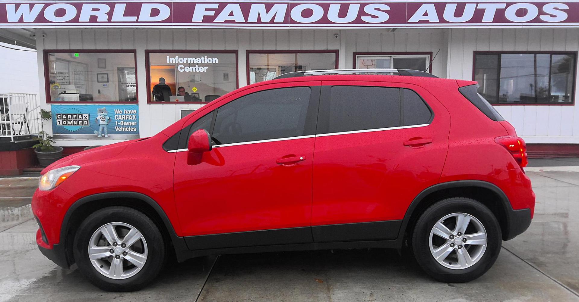 2017 RED Chevrolet Trax LT FWD (3GNCJLSB9HL) with an 1.4L L4 DOHC 16V engine, 6A transmission, located at 502 S. Riverside Avenue, Medford, OR, 97501, (541) 773-3136, 42.322803, -122.867477 - Photo#0