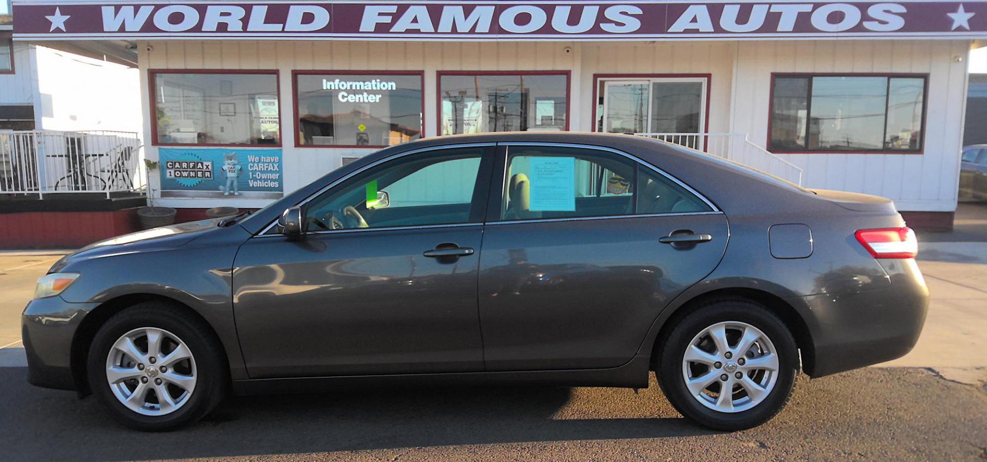 2011 GRAY Toyota Camry Base 6-Spd AT (4T4BF3EK0BR) with an 2.5L L4 DOHC 16V engine, 6-Speed Automatic transmission, located at 502 S. Riverside Avenue, Medford, OR, 97501, (541) 773-3136, 42.322803, -122.867477 - Photo#0
