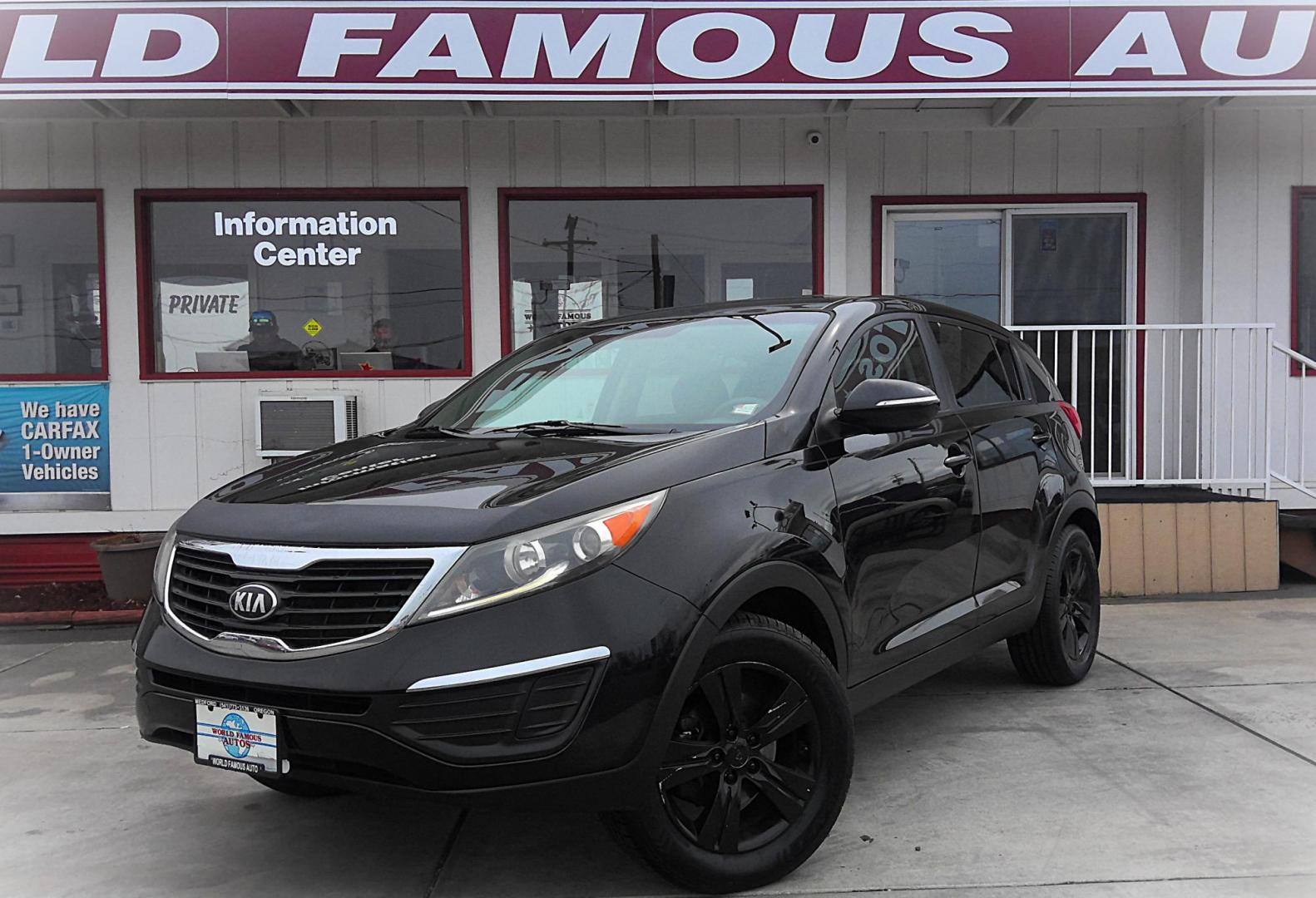 2013 BLACK Kia Sportage LX AWD (KNDPBCA2XD7) with an 2.4L V6 DOHC 24V engine, 6-Speed Automatic transmission, located at 502 S. Riverside Avenue, Medford, OR, 97501, (541) 773-3136, 42.322803, -122.867477 - Photo#1