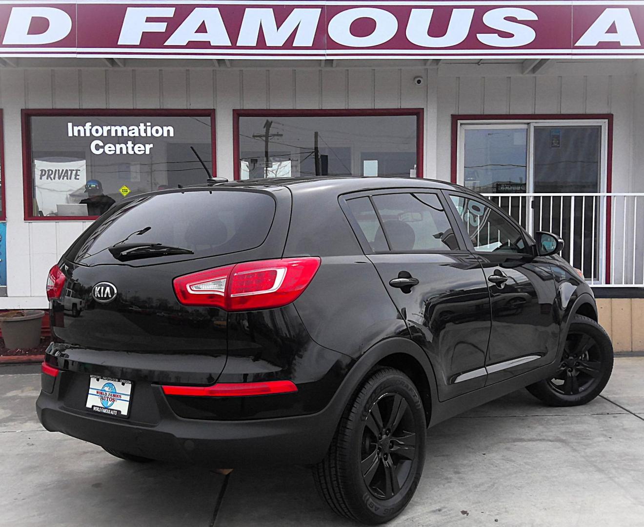 2013 BLACK Kia Sportage LX AWD (KNDPBCA2XD7) with an 2.4L V6 DOHC 24V engine, 6-Speed Automatic transmission, located at 502 S. Riverside Avenue, Medford, OR, 97501, (541) 773-3136, 42.322803, -122.867477 - Photo#2