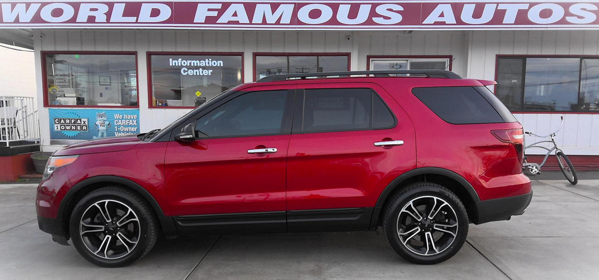 2013 RED Ford Explorer Sport 4WD (1FM5K8GTXDG) with an 3.5L V6 DOHC 24V engine, 6-Speed Automatic transmission, located at 502 S. Riverside Avenue, Medford, OR, 97501, (541) 773-3136, 42.322803, -122.867477 - Photo#0