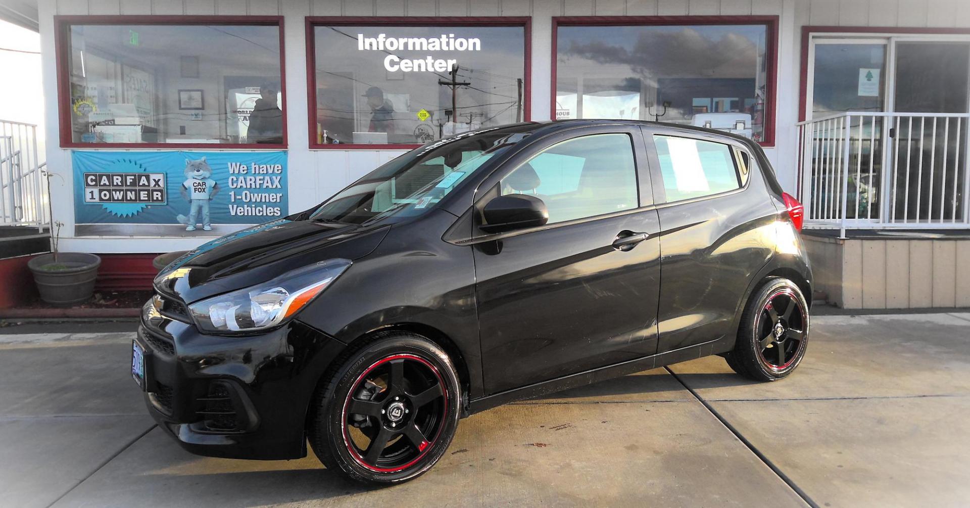 2017 BLACK Chevrolet Spark LS CVT (KL8CB6SA0HC) with an 1.4L L4 16V DOHC engine, CVT transmission, located at 502 S. Riverside Avenue, Medford, OR, 97501, (541) 773-3136, 42.322803, -122.867477 - Photo#1